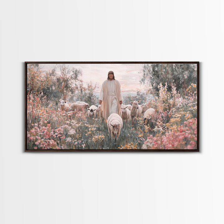 Grace In Bloom | Framed Canvas Print | Christian Wall Art | Jesus Painting | Christian Art Print | Modern Christian Art | Christian Gift Id