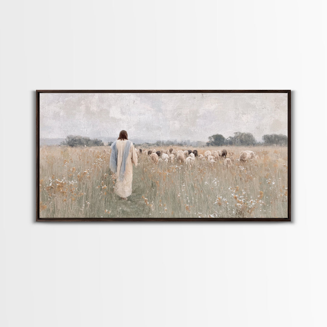 Field Of Mercy | Framed Canvas Print | Christian Art Canvas | Jesus Painting | Christian Wall Art | Modern Christian Painting | Christian D