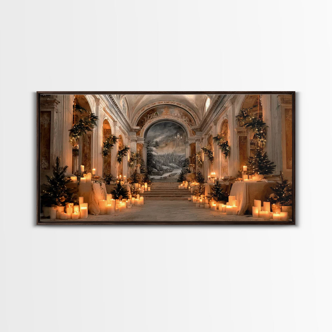 Blessed Candle Vigil – Framed Canvas Print – Christian Wall Art – Modern Christian Art – Christmas Canvas Wall Art – Christian Gift Ideas –