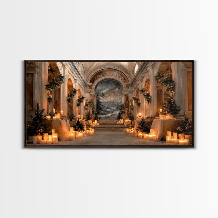 Blessed Candle Vigil – Framed Canvas Print – Christian Wall Art – Modern Christian Art – Christmas Canvas Wall Art – Christian Gift Ideas –