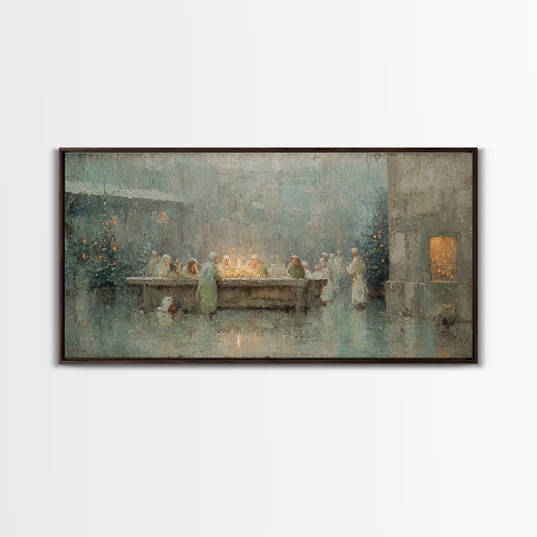 Silent Bethlehem | Framed Canvas Print | Christian Wall Art | Christian Art Canvas | Jesus Painting | Christmas Art | Christian Decor