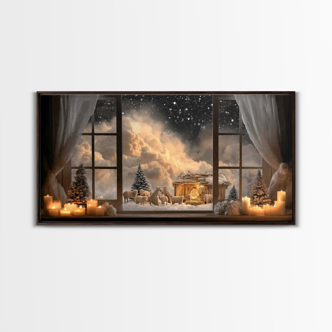 Star of Mercy | Framed Canvas Print | Christian Art Canvas | Jesus Painting | Christian Wall Art | Christmas Art | Christian Decor