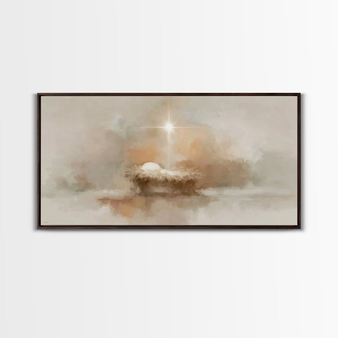 Radiant Hope | Framed Canvas Print | Christian Art Canvas | Christmas Art | Christian Wall Art | Christian Decor | Jesus Painting