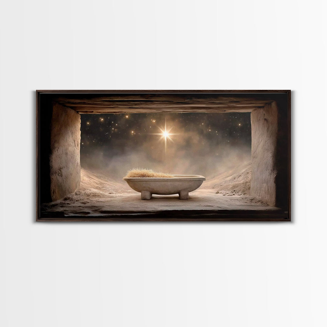Heavenly Dawn | Framed Canvas Print | Jesus Painting | Christian Wall Art | Christian Christmas Art | Christian Art Canvas | Christian Deco