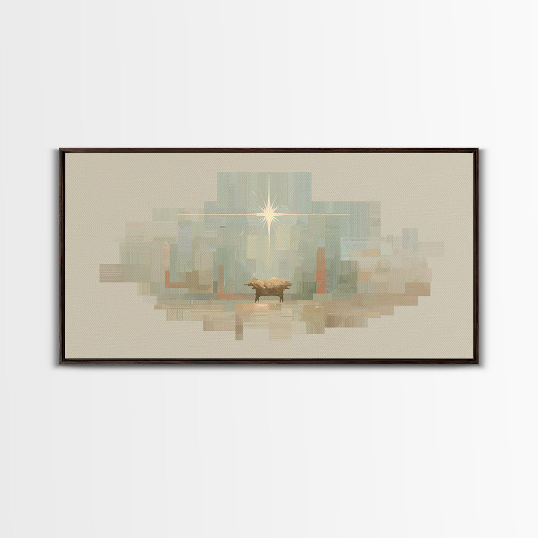Sacred Night | Framed Canvas Print | Christian Art Canvas | Christian Wall Art | Christmas Art | Christian Decor | Jesus Painting