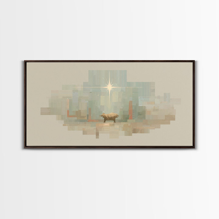 Sacred Night | Framed Canvas Print | Christian Art Canvas | Christian Wall Art | Christmas Art | Christian Decor | Jesus Painting