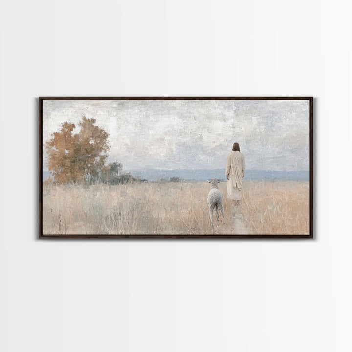 Pastoral Grace – Framed Canvas Print – Christian Wall Art – Jesus Painting – Christian Art Canvas – Christian Christmas Art – Art Print