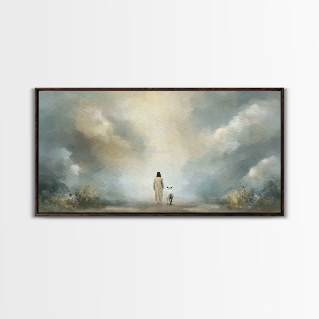 Heavenly Path – Framed Canvas Print – Christian Art Canvas – Jesus Painting – Christian Wall Art – Christian Christmas Art – Faith Decor –