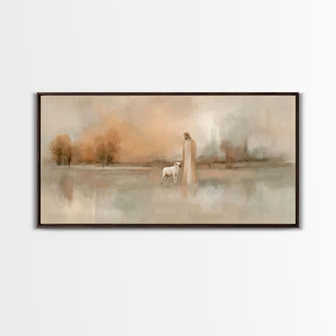 Soft Morning Light | Framed Canvas Print | Christian Art Print | Christian Wall Art | Jesus Painting | Christian Christmas Art | Christian