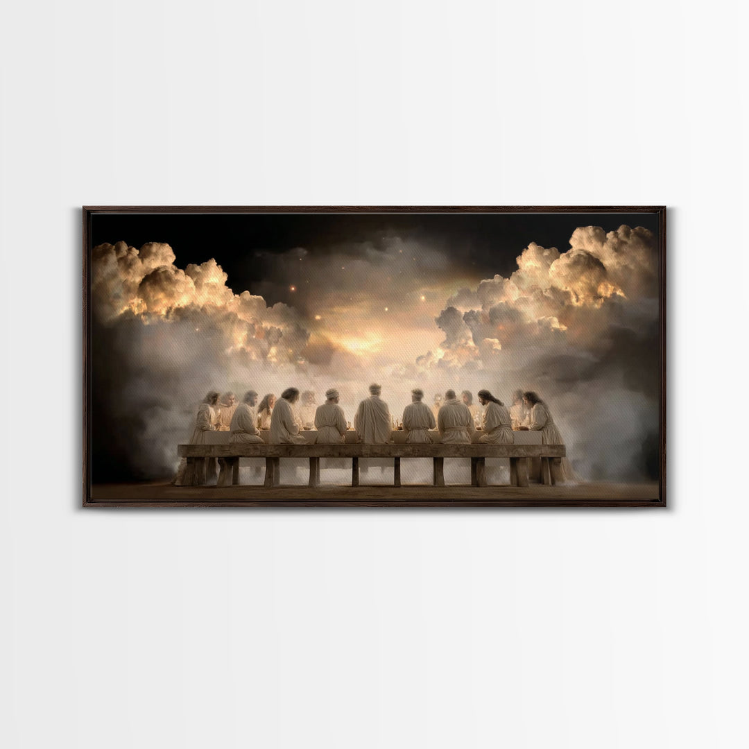 Sacred Gathering, Framed Canvas Print, Christian Wall Art, Christian Art Canvas, Jesus Painting, Christmas Art, Christian Decor, Faith Art
