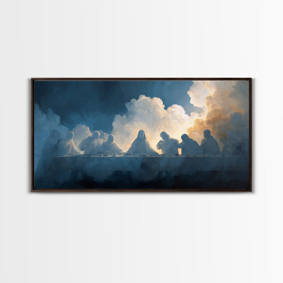 Divine Table Glory | Framed Canvas Print | Christian Wall Art | Jesus Painting | Christian Art Canvas | Modern Christian Art | Christian De
