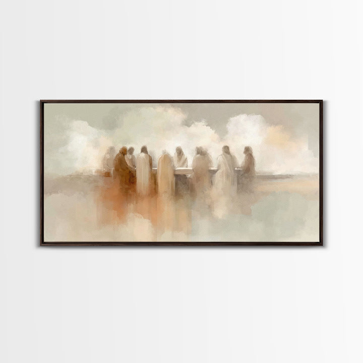 Sacred Table Harmony – Framed Canvas Print – Christian Art Canvas – Christian Wall Art – Christian Art – Modern Christian Painting – Christ