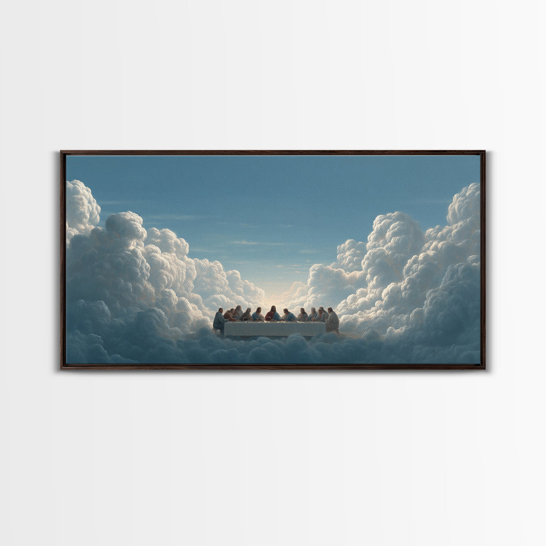 Celestial Banquet Rise – Framed Canvas Print – Christian Art – Christian Wall Art – Christian Art Canvas – Jesus Painting – Christian Gift