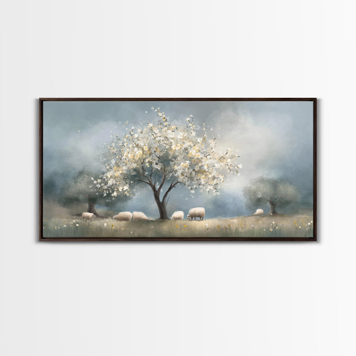 Graceful Spring Field | Framed Canvas Print | Christian Wall Art | Christian Art Canvas | Christian Painting | Christmas Art | Christian Gi