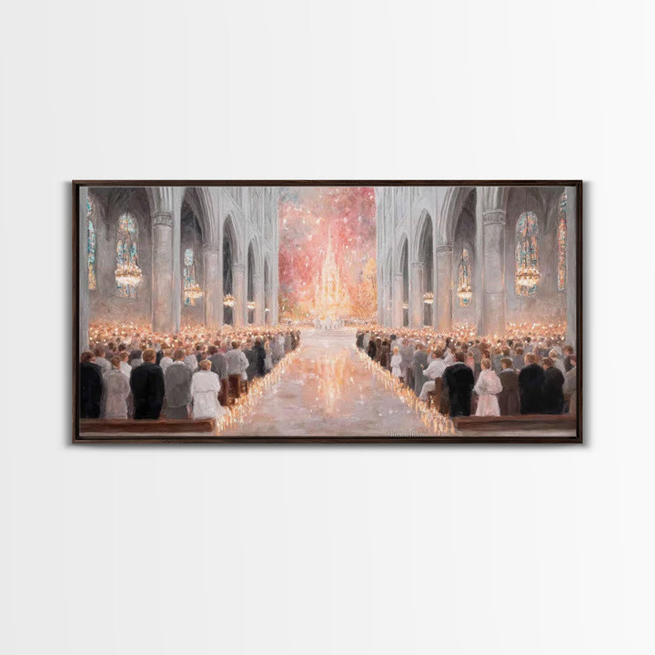 Advent Gathering Glow – Framed Canvas Print – Christian Art Canvas – Christian Christmas Art – Christmas Art Work – Christian Wall Art – Ch
