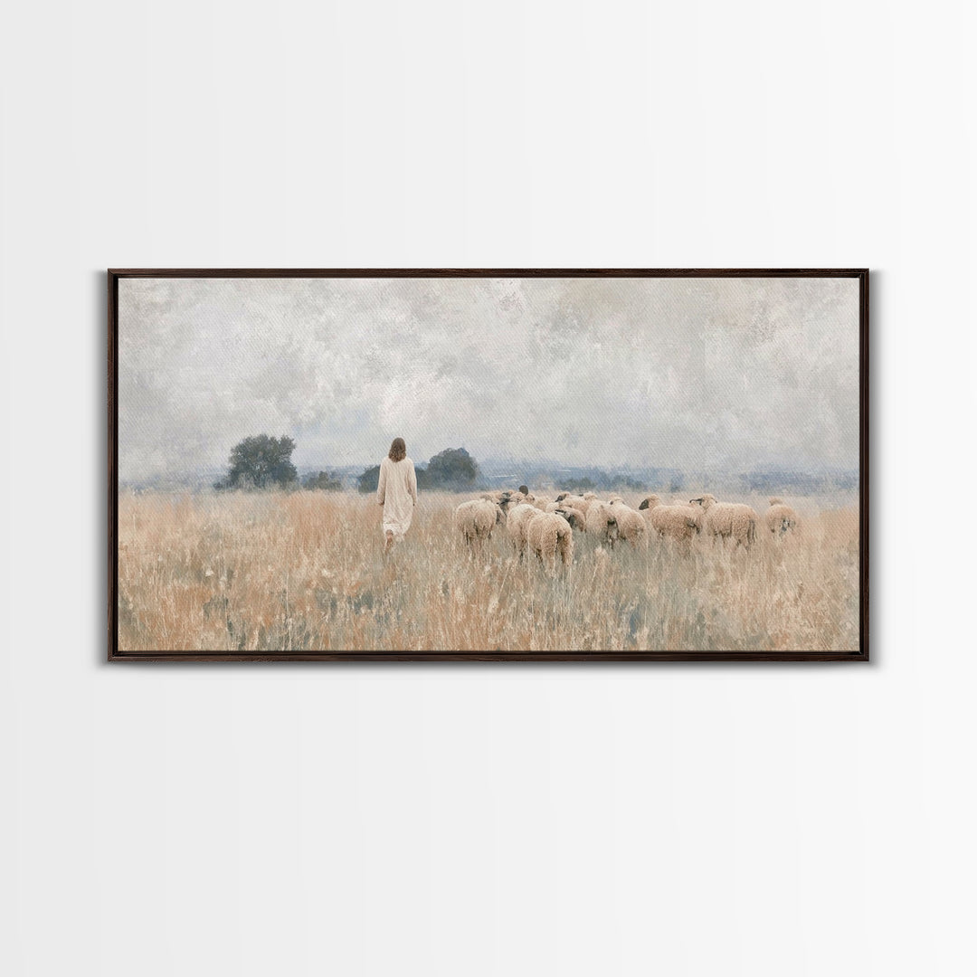 Quiet Field Grace – Framed Canvas Print – Christian Art Canvas – Christian Christmas Art – Christian Wall Art – Christmas Art – Jesus Paint