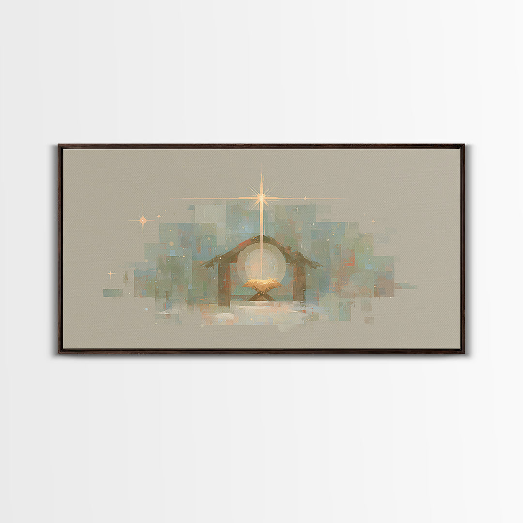 Holy Night Star – Framed Canvas Print, Christian Christmas Art, Christian Art, Christmas Art Work, Christian Wall Art, Jesus Christmas Art