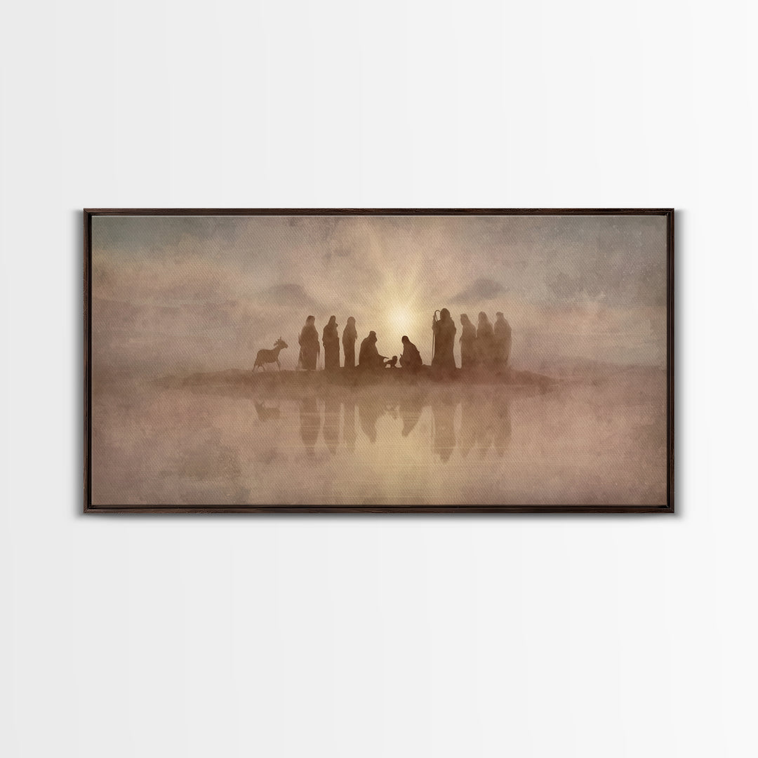 Sacred Gathering – Framed Canvas Print – Christian Paintings – Christian Wall Art – Minimalist Christian Art – Christian Art Canvas – Chris
