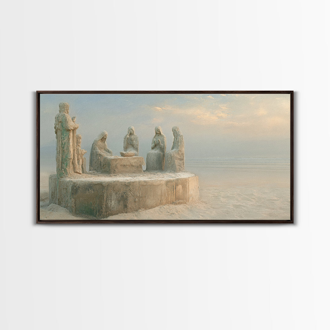 Mystic Meeting – Framed Canvas Print – Christian Art Work – Modern Christian Art – Christian Wall Art – Christian Christmas Art – Jesus Art