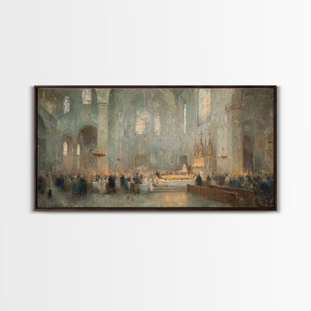 Gathered In Light – Framed Canvas Print – Christmas Wall Art – Christian Art – Christian Art Canvas – Christian Christmas Decorations – Vin