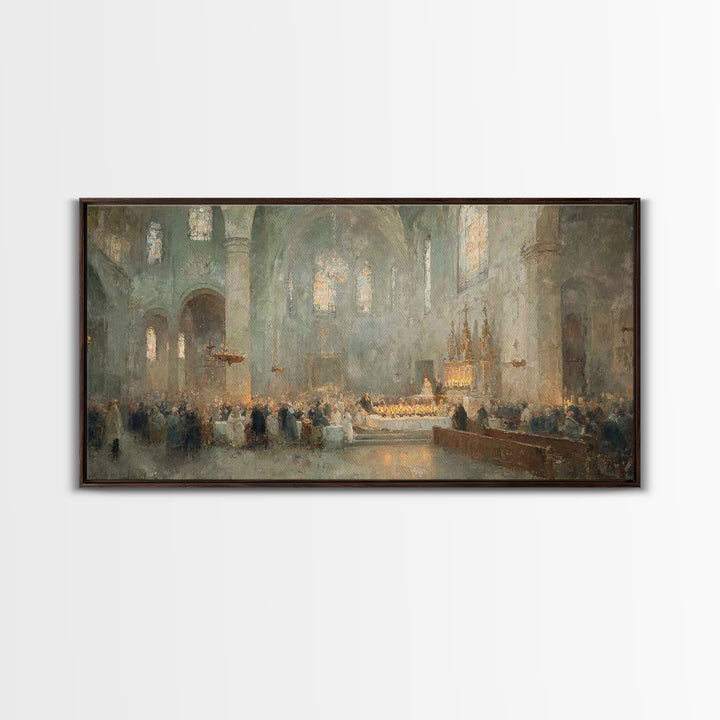 Gathered In Light – Framed Canvas Print – Christmas Wall Art – Christian Art – Christian Art Canvas – Christian Christmas Decorations – Vin
