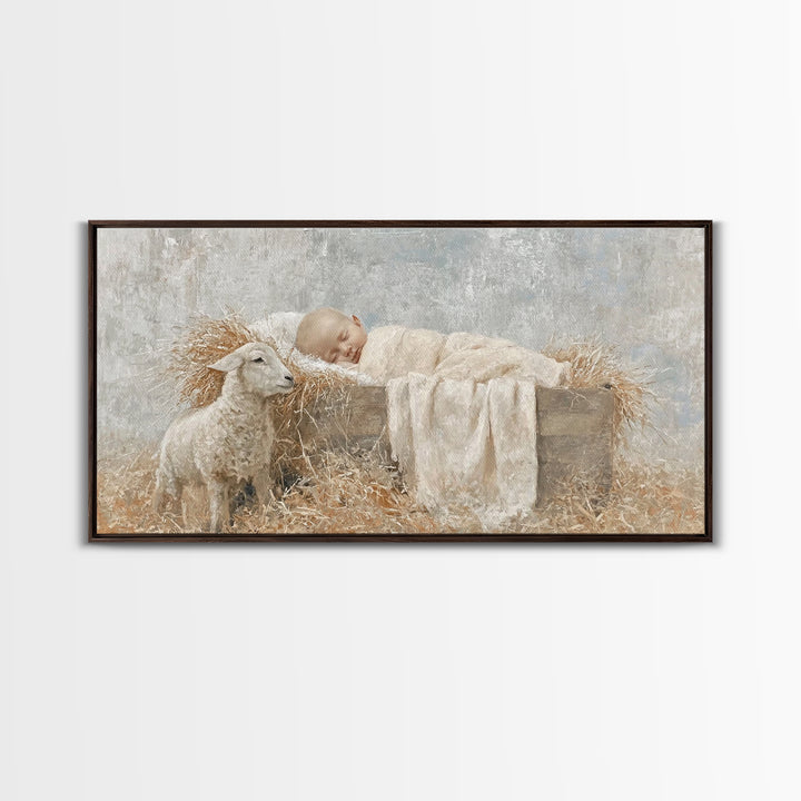 Holy Rest – Framed Canvas Print – Christian Art Print – Christian Wall Art – Jesus Christmas Art – Christmas Art Work – Christian Gift Idea