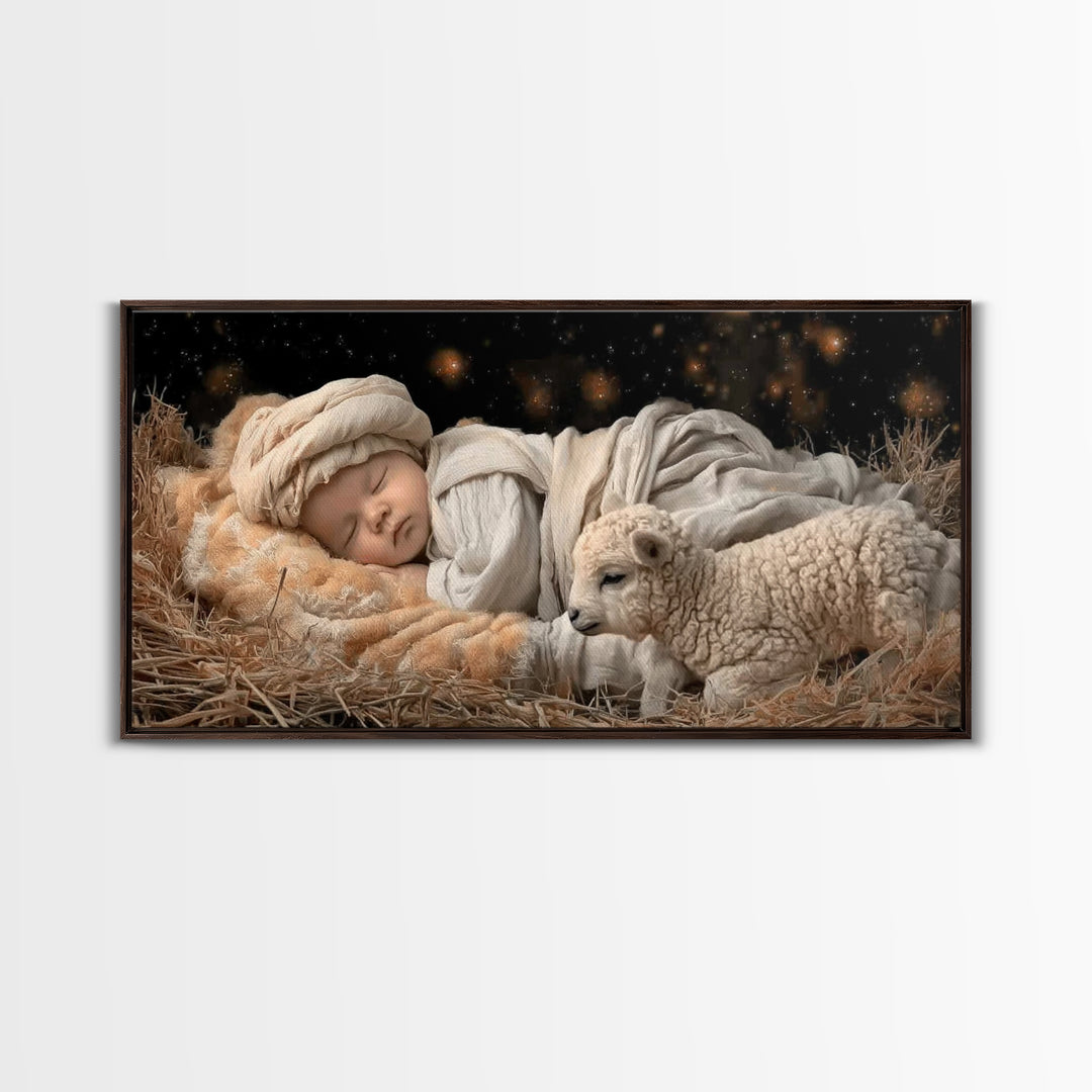 Pure Promise – Framed Canvas Print – Christian Art Canvas – Christian Wall Art – Modern Christian Art – Christian Christmas Art – Jesus Art