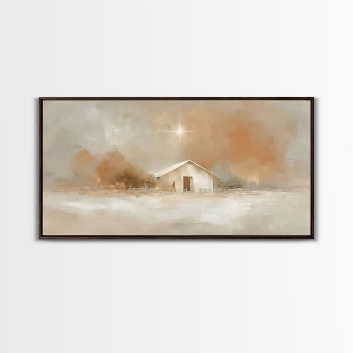 Holy Stillness – Framed Canvas Print – Christian Christmas Art – Subtle Christian Art – Christmas Art Prints – Christian Wall Art – Christi