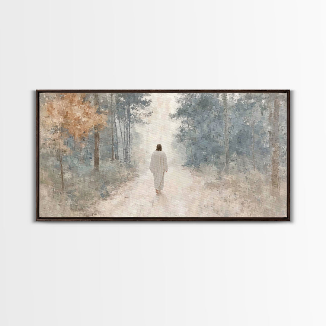 Path of Grace – Framed Canvas Print – Christian Art Print – Jesus Painting – Christian Wall Art – Minimalist Christian Art – Christian Art