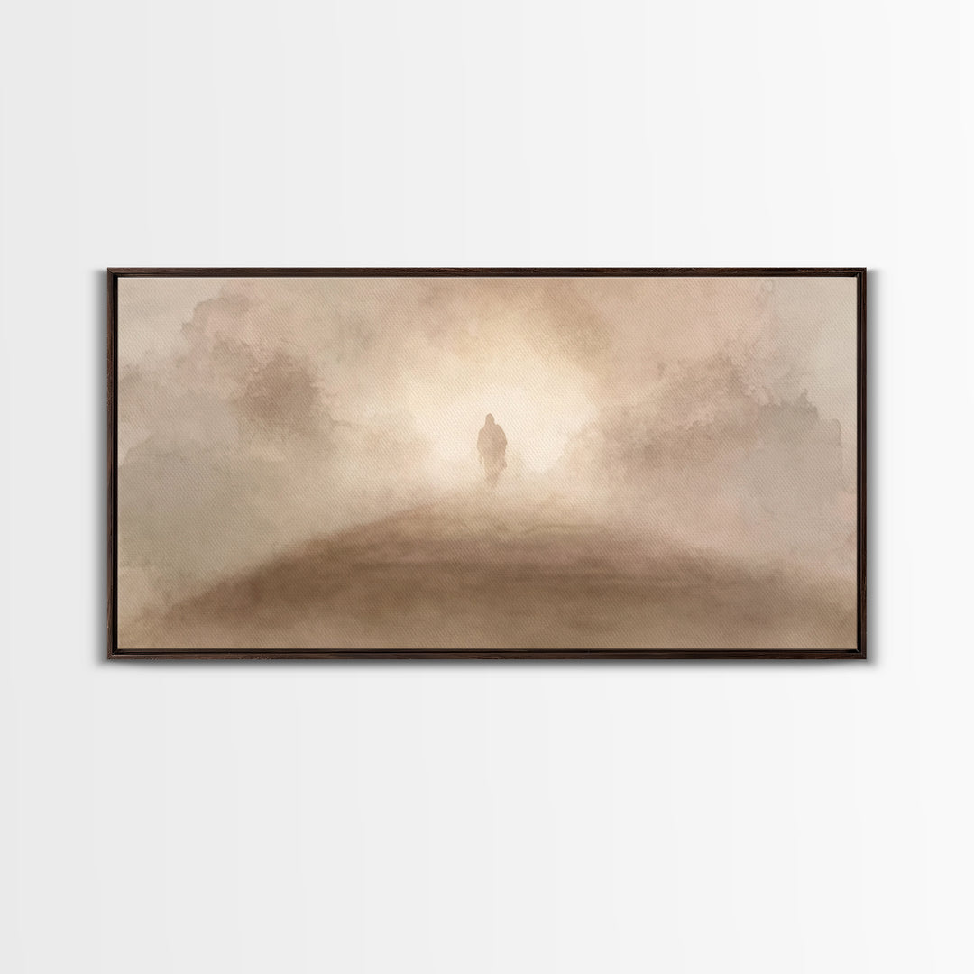 Walk in Light – Framed Canvas Print – Christian Art Canvas – Jesus Art Print – Christian Wall Art – Subtle Christian Art – Modern Christian