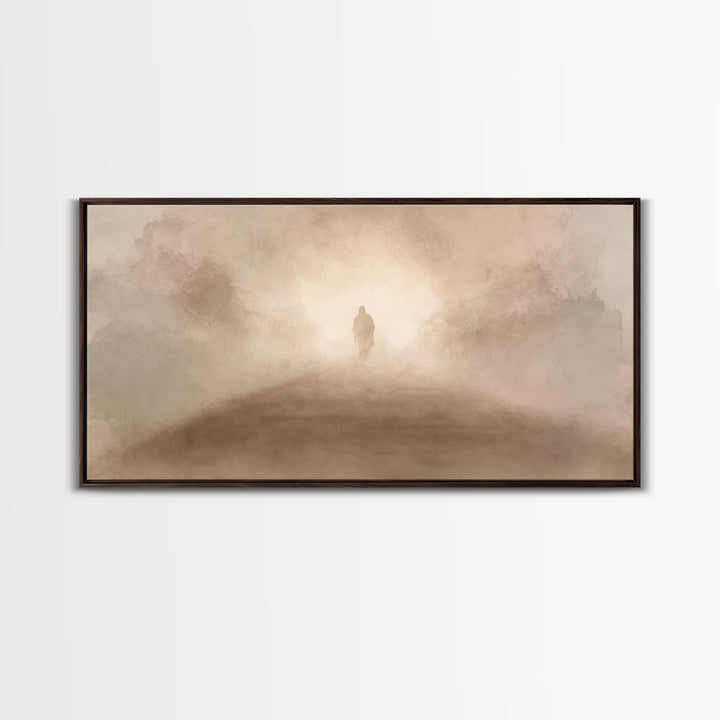 Walk in Light – Framed Canvas Print – Christian Art Canvas – Jesus Art Print – Christian Wall Art – Subtle Christian Art – Modern Christian
