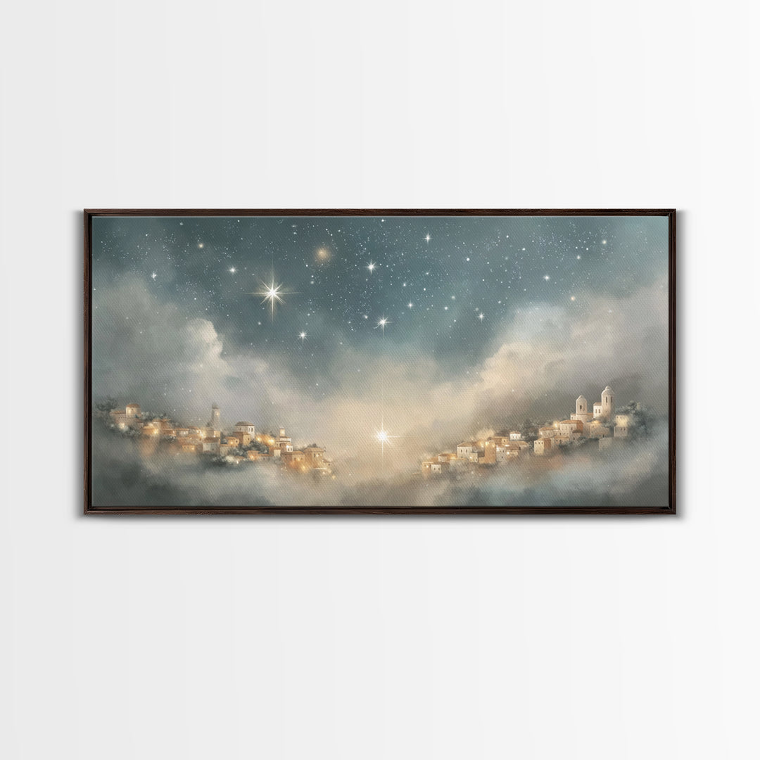 Star of Bethlehem – Framed Canvas Print – Christmas Art – Christian Art Prints – Christian Christmas Art – Christian Wall Art – Minimalist