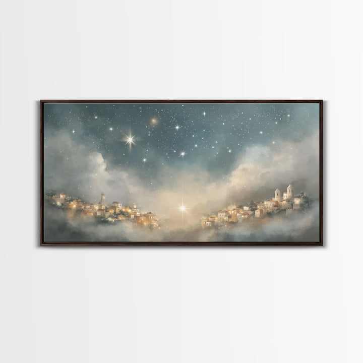 Star of Bethlehem – Framed Canvas Print – Christmas Art – Christian Art Prints – Christian Christmas Art – Christian Wall Art – Minimalist