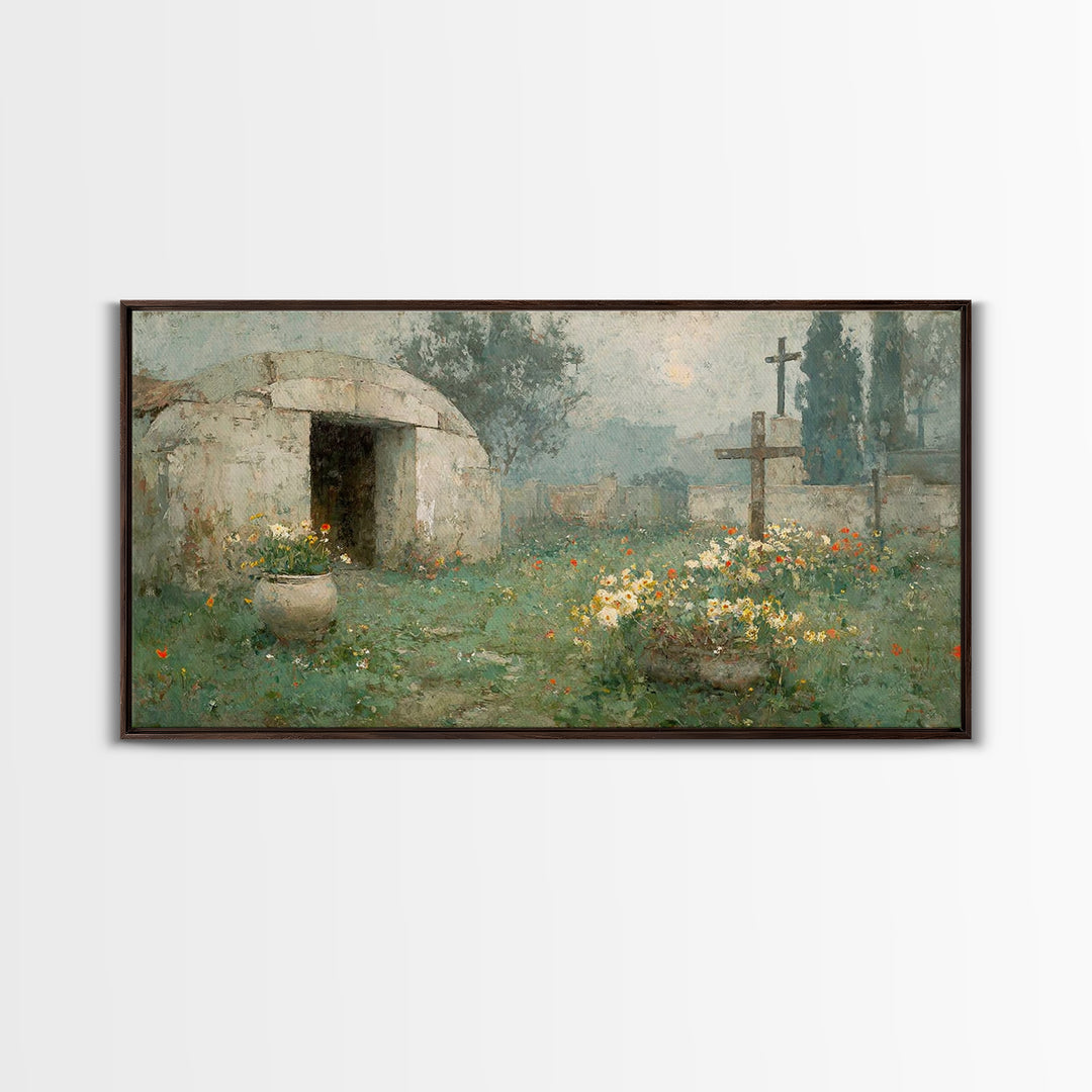 Risen Morning – Framed Canvas Print – Christian Wall Art – Christian Art Canvas – Christian Decor – Christian Art – Modern Christian Art