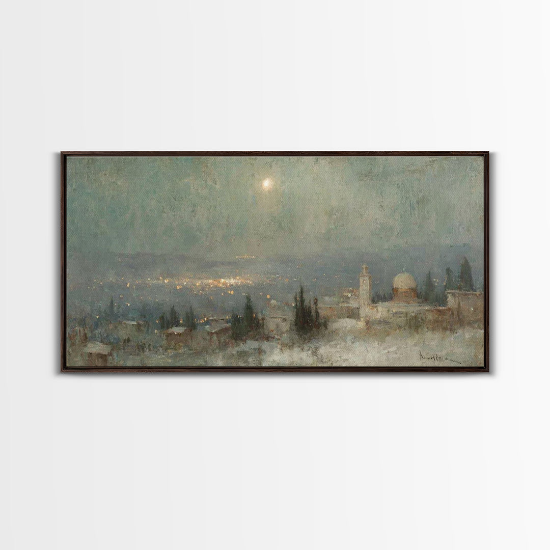 Silent Night Sky | Framed Canvas Print | Christian Art | Christmas Canvas Wall Art | Christian Christmas Art | Subtle Christian Art | Chris