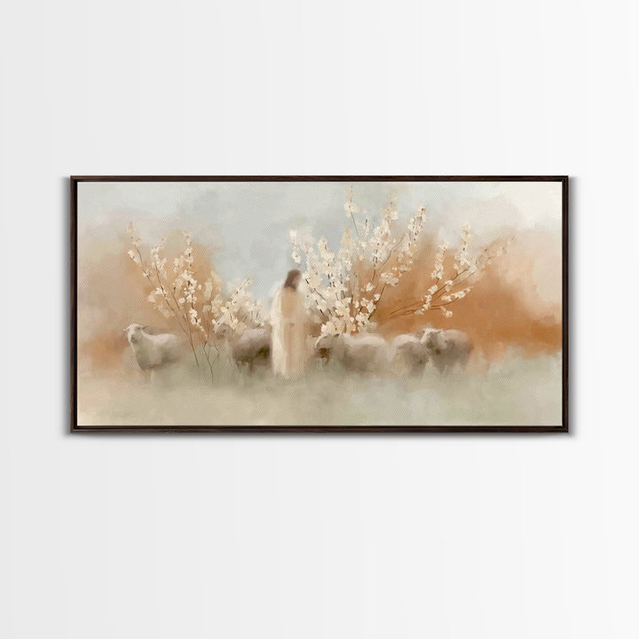 Morning Grace Path | Framed Canvas Print | Jesus Painting | Christian Wall Art | Christmas Art | Christian Art Canvas