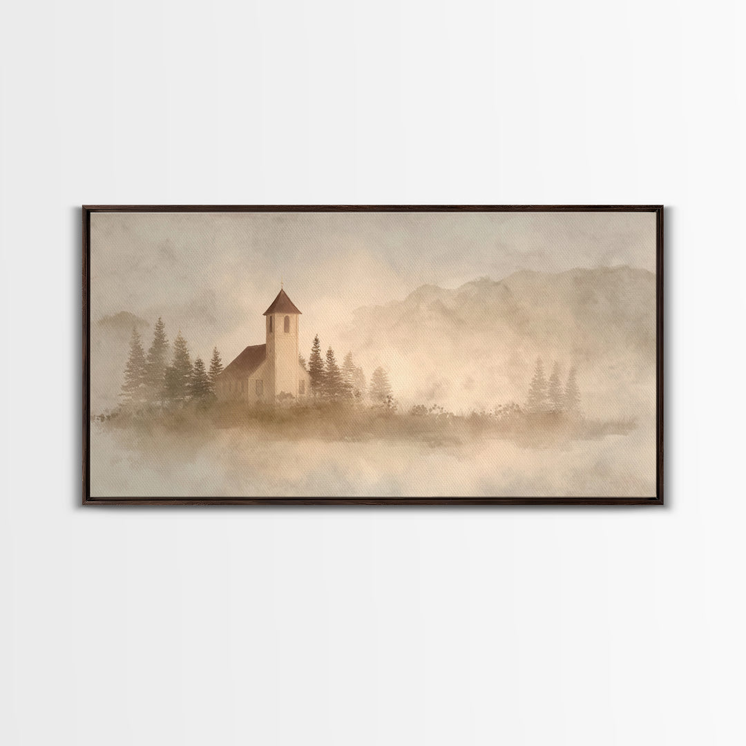Silent Chapel Haven | Framed Canvas Print | Christian Wall Art | Christian Art Canvas | Christian Art | Christian Painting | Christian Gift