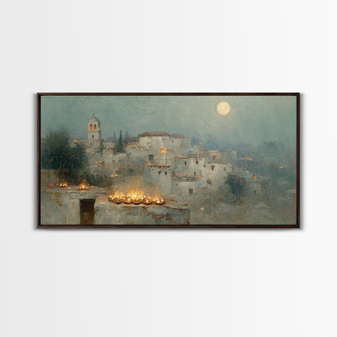 City Of Light – Framed Canvas Print – Christian Wall Art – Christmas Canvas Wall Art – Christian Christmas Art – Christian Decor – Jesus Ar