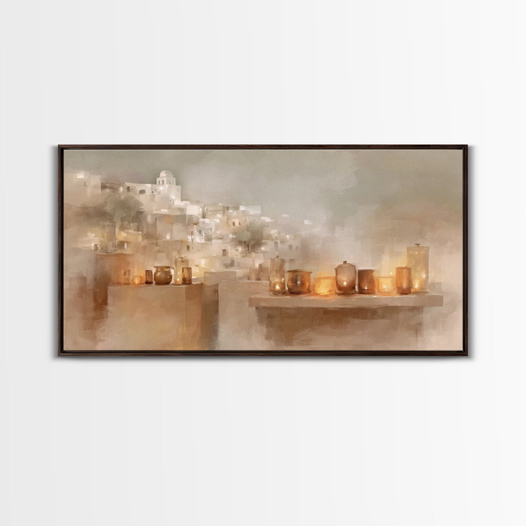 Ancient Lamps – Framed Canvas Print – Christian Wall Art – Christian Art Work – Jesus Painting – Moody Christmas Art – Christian Gift Ideas