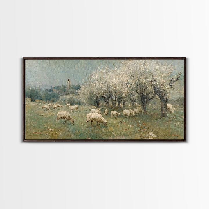 Blooming Quietude , Framed Canvas Print, Christian Art Canvas, Christian Wall Art, Christian Christmas Art, Jesus Painting, Christian Decor