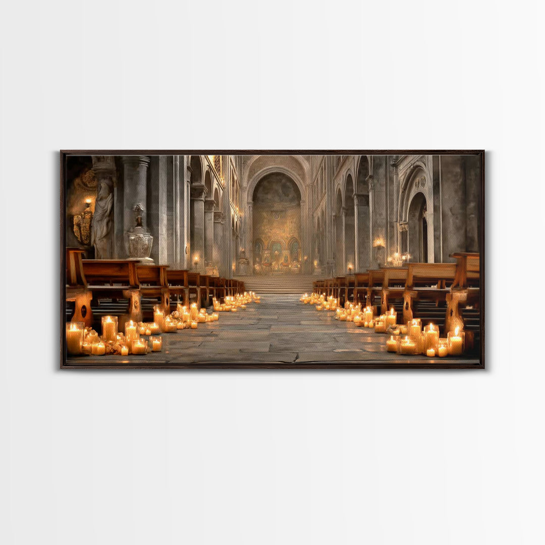 Cathedral Glow – Framed Canvas Print – Christian Wall Art – Christian Art Canvas – Christian Gift – Christmas Art – Christian Art Work – Mo