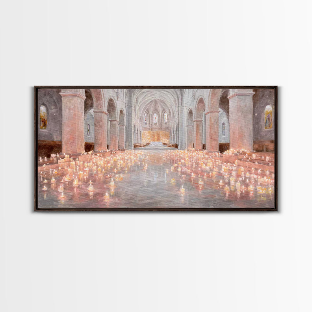 Sanctuary Of Light – Framed Canvas Print – Christian Wall Art – Christian Art Canvas – Christmas Art – Jesus Painting – Christian Decoratio