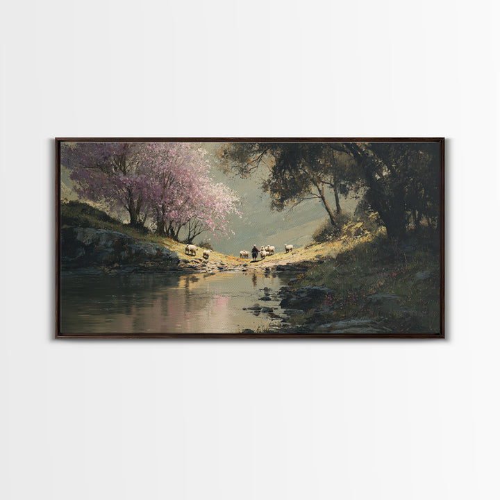 Shepherd’s Path – Framed Canvas Print – Christian Art Canvas – Christian Wall Art – Christian Painting – Christmas Art – Christian Decorati