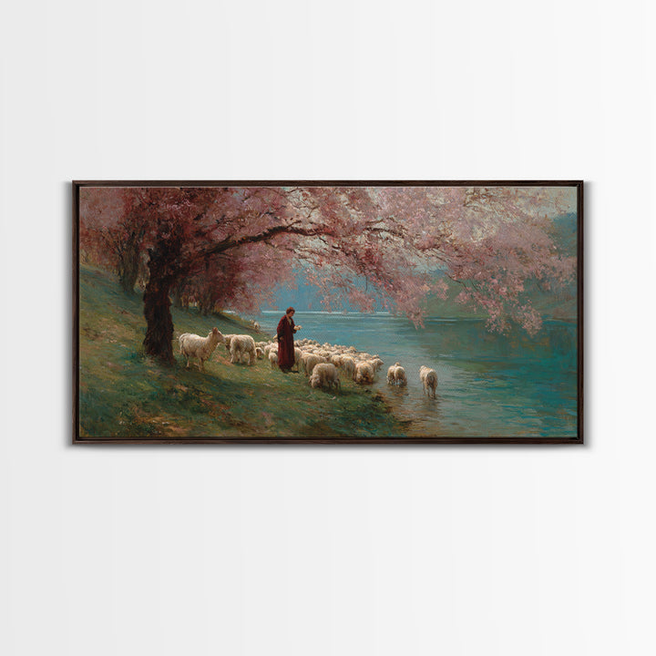 Blossom Gathering – Framed Canvas Print – Christian Art Print – Christian Wall Art – Framed Christian Art – Jesus Painting – Christian Chri
