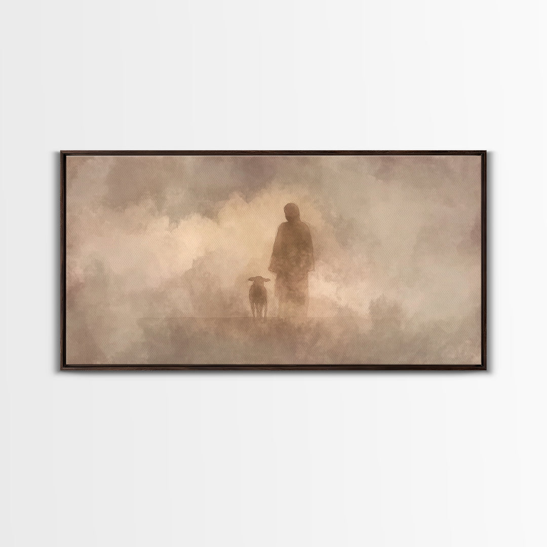 Silent Guidance – Framed Canvas Print – Christian Art Canvas – Christian Wall Art – Minimalist Christian Art – Jesus Painting – Christian G
