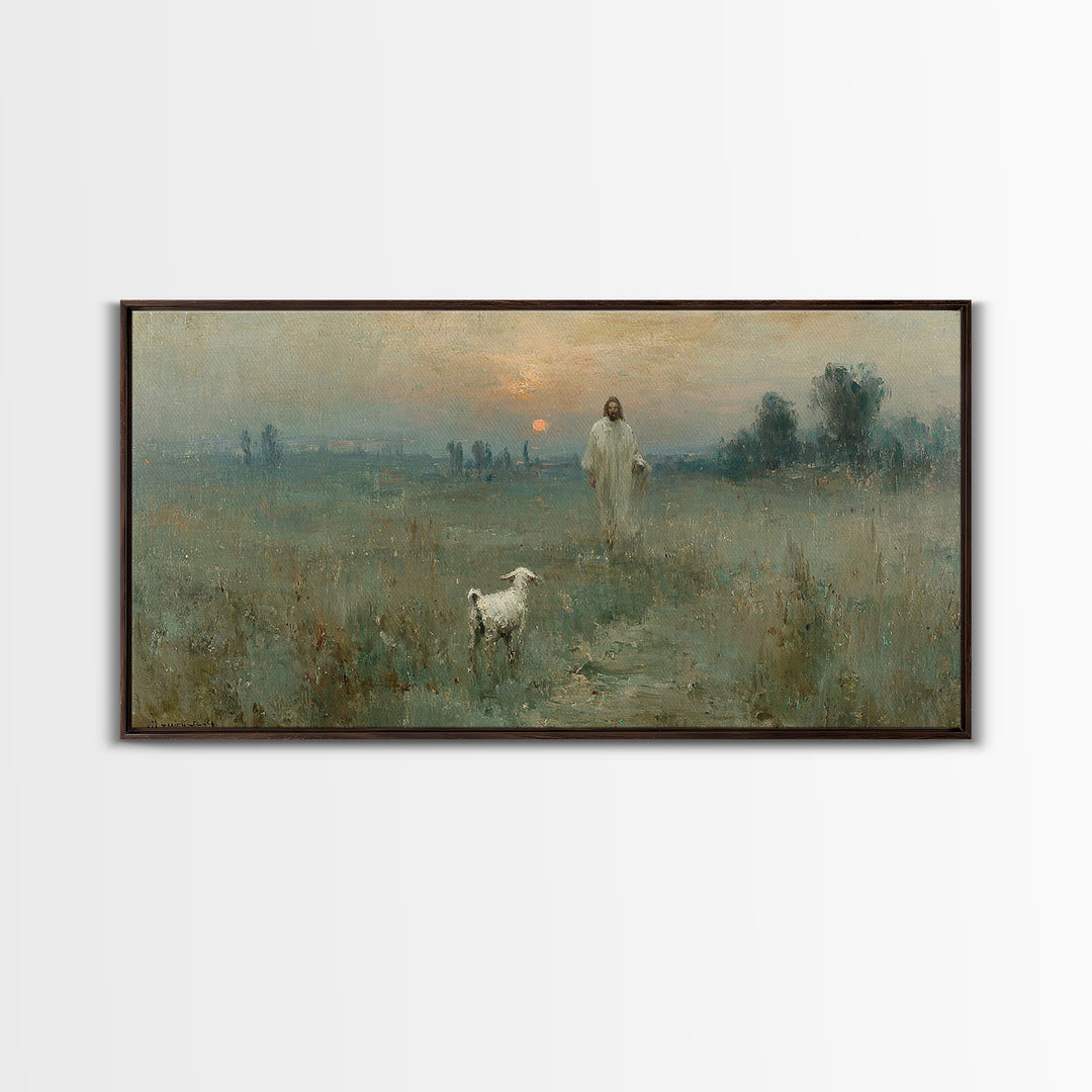 Dawn Shepherd – Framed Canvas Print – Christian Art Canvas – Christian Wall Art – Jesus Painting – Christian Christmas Art – Christian Deco