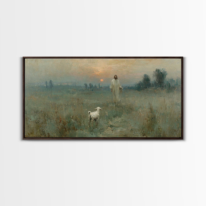 Dawn Shepherd – Framed Canvas Print – Christian Art Canvas – Christian Wall Art – Jesus Painting – Christian Christmas Art – Christian Deco