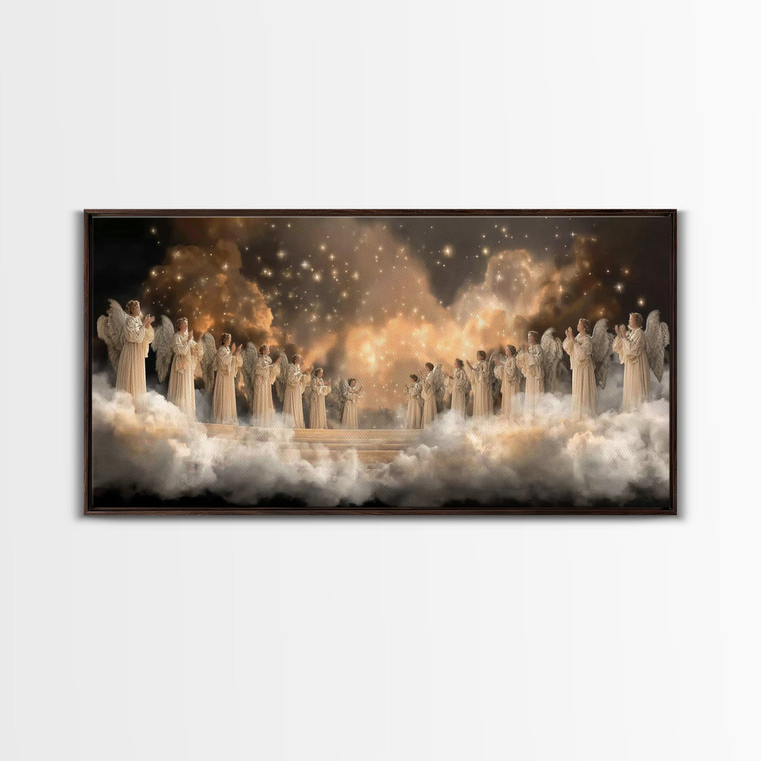 Heavenly Chorus - Framed Canvas Print - Christian Art Canvas - Christmas Wall Art - Modern Christian Art - Christian Decorations - Christia