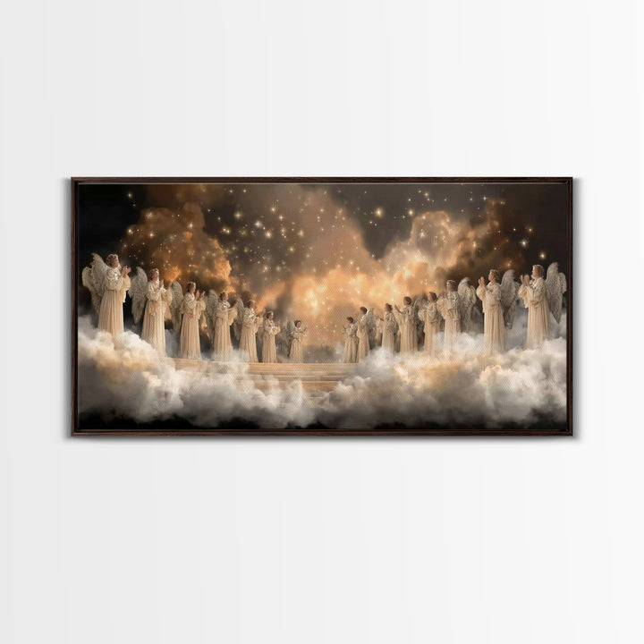 Heavenly Chorus - Framed Canvas Print - Christian Art Canvas - Christmas Wall Art - Modern Christian Art - Christian Decorations - Christia