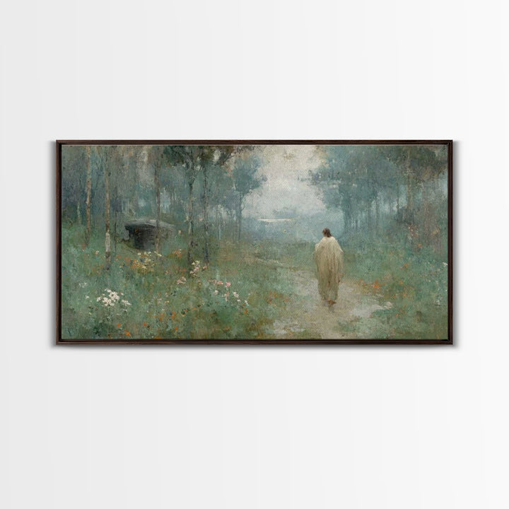 Garden Of Peace – Framed Canvas Print – Christian Art Canvas – Subtle Christian Art – Jesus Painting – Christian Decor